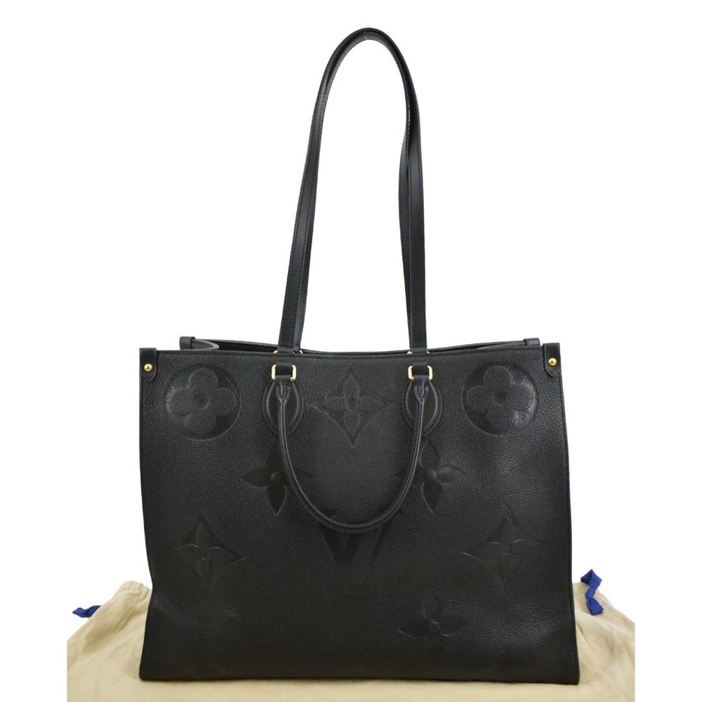 LOUIS VUITTON  Onthego GM Monogram Empreinte Leather Tote Bag Black - Picture 3 of 12